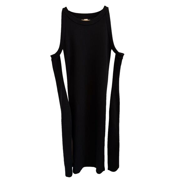 Spanx Sz XL Air Essentials Dress Black White Tank Midi Minimalist Travel Capsule - Picture 4 of 15